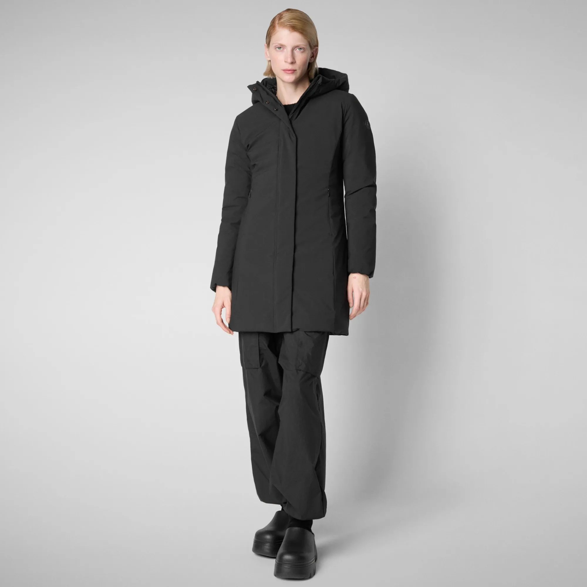 Best Save The Duck Women's Hooded Coat Leyla in Black