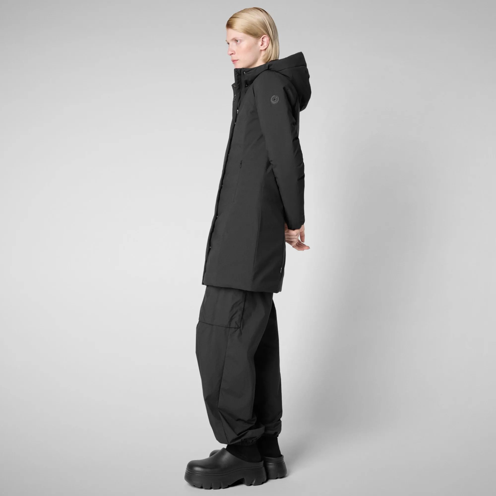 Best Save The Duck Women's Hooded Coat Leyla in Black