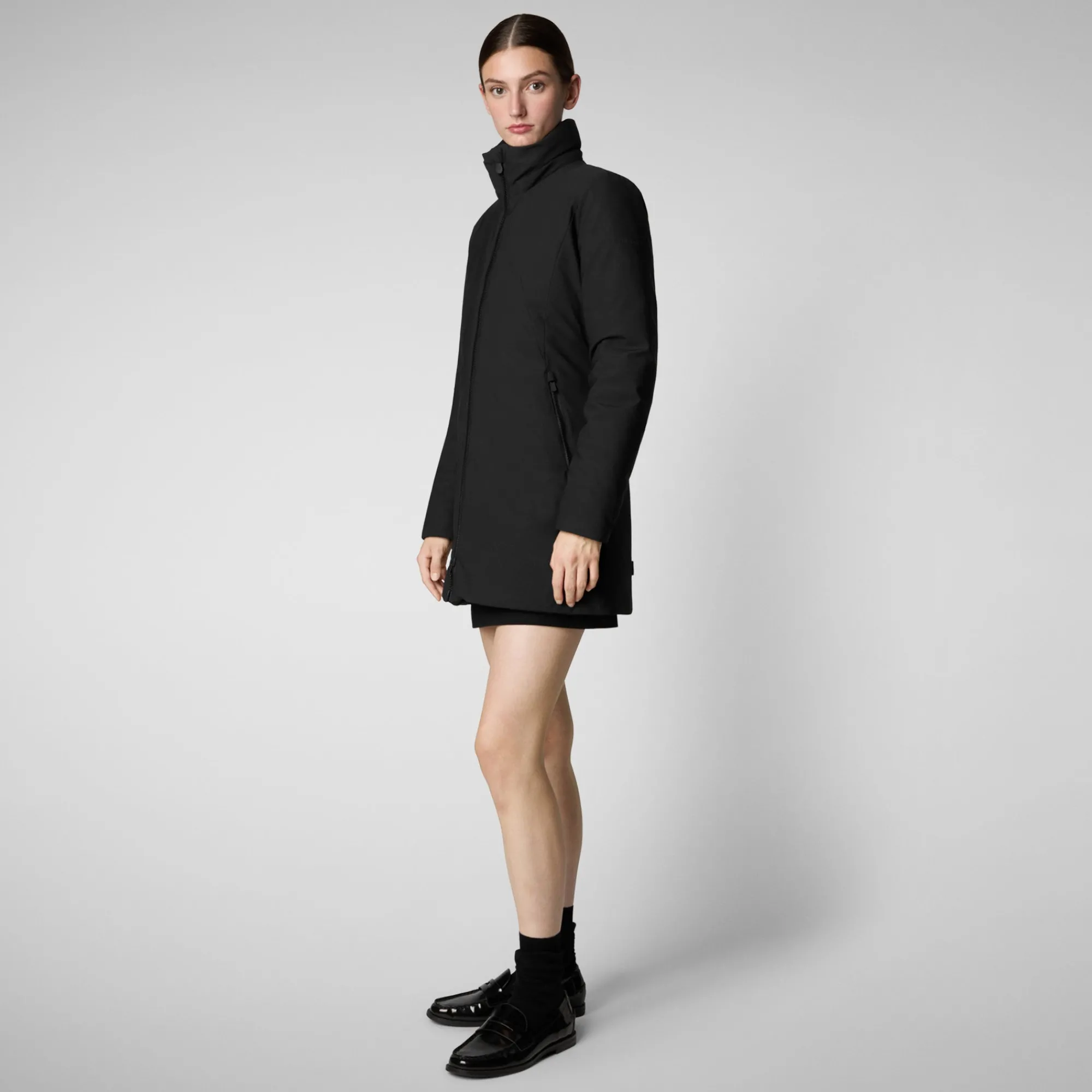 Online Save The Duck Women's Hooded Coat Lila in Black