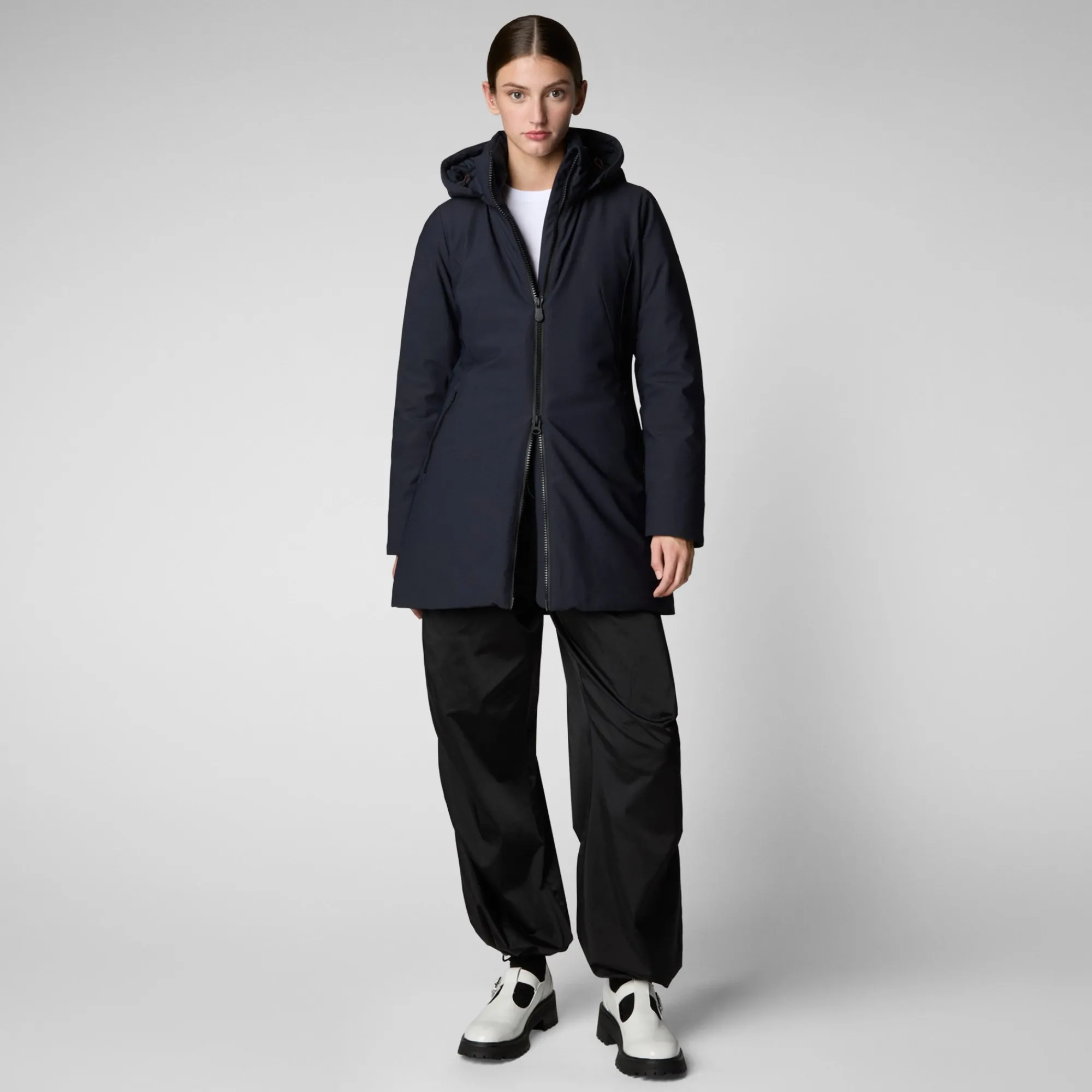 Flash Sale Save The Duck Women's Hooded Coat Lila in blue black BlueBlack