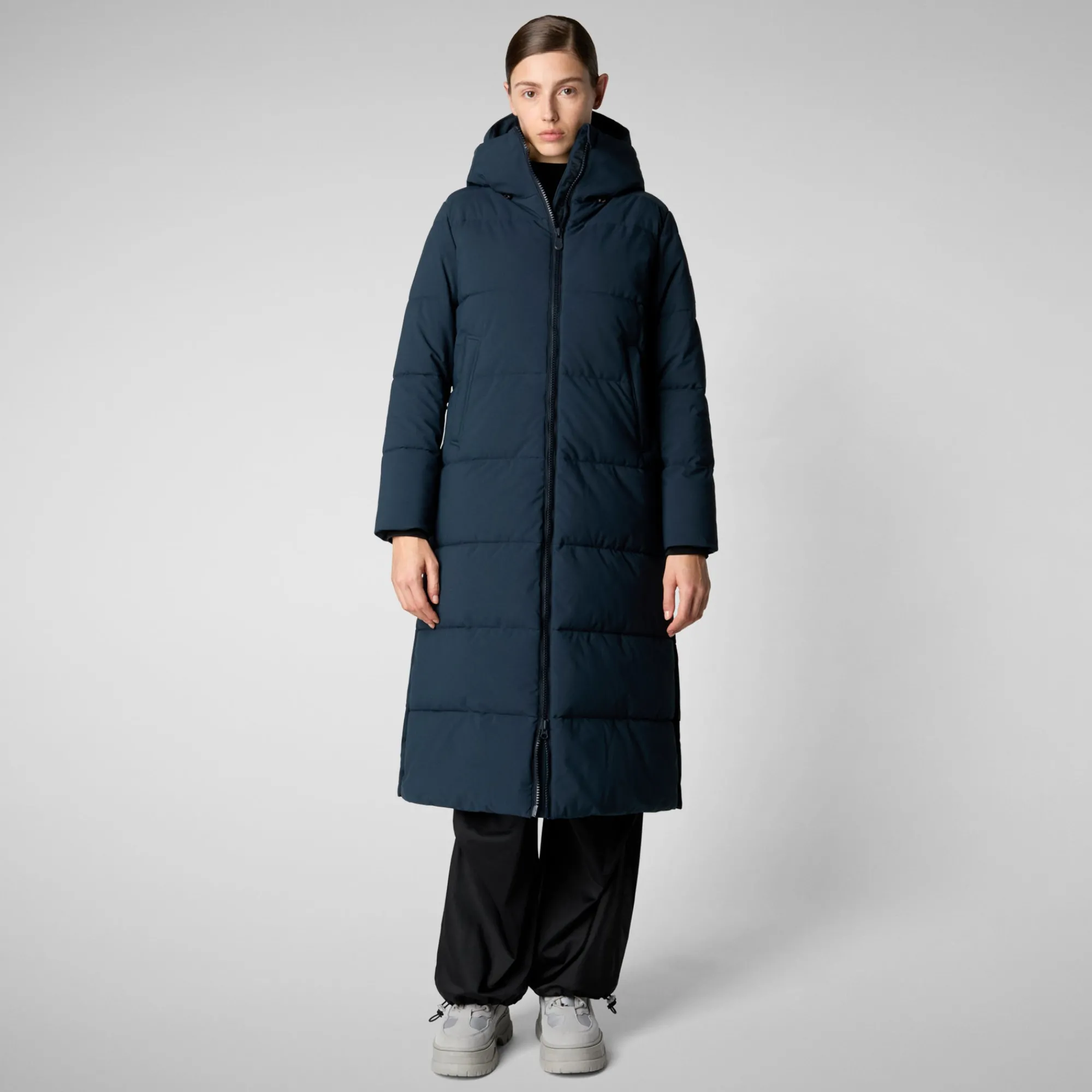 New Save The Duck Women's Hooded Parka Missy in blue black BlueBlack