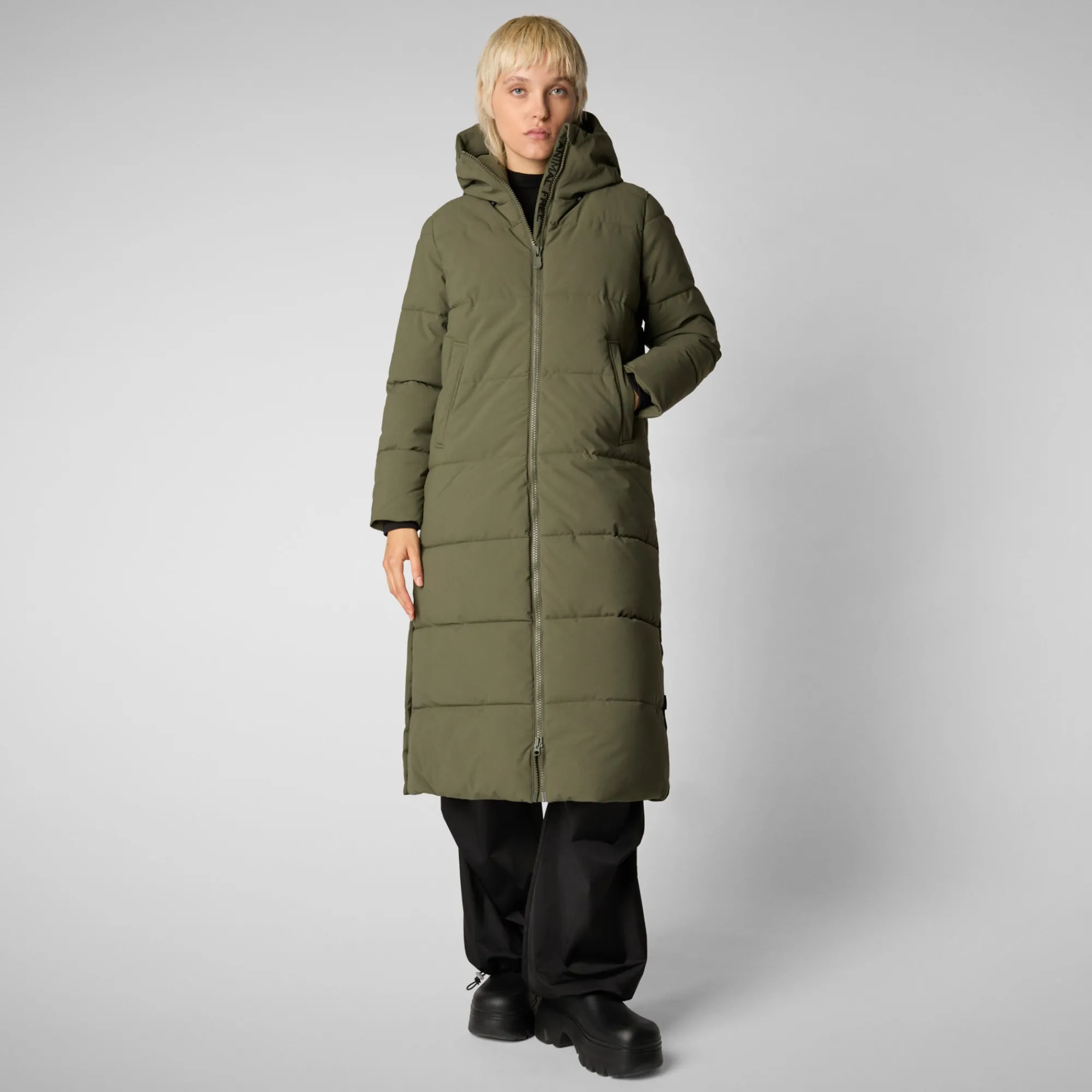Clearance Save The Duck Women's Hooded Parka Missy in laurel green LaurelGreen