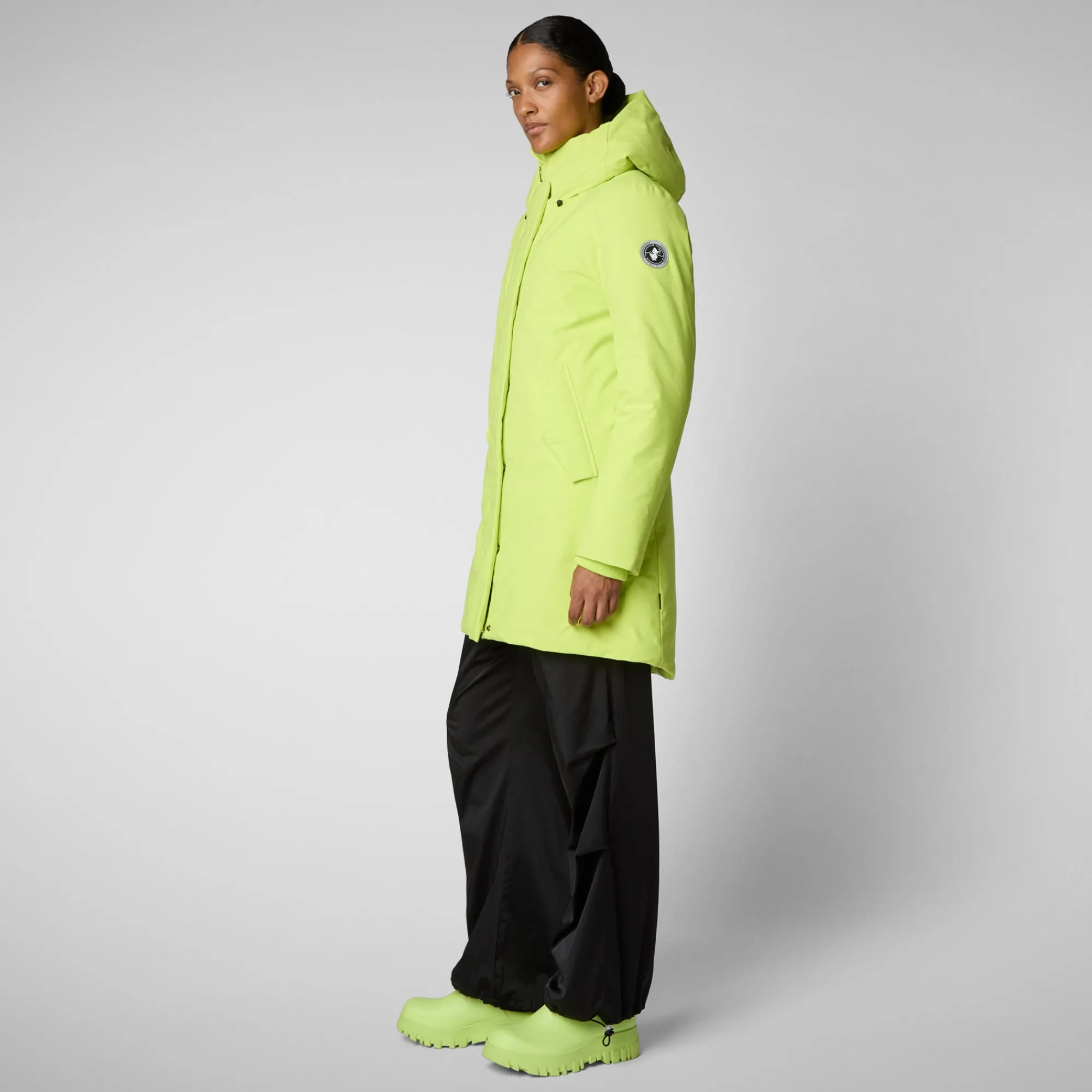 Hot Save The Duck Women's hooded parka nellie in lichen green LichenGreen