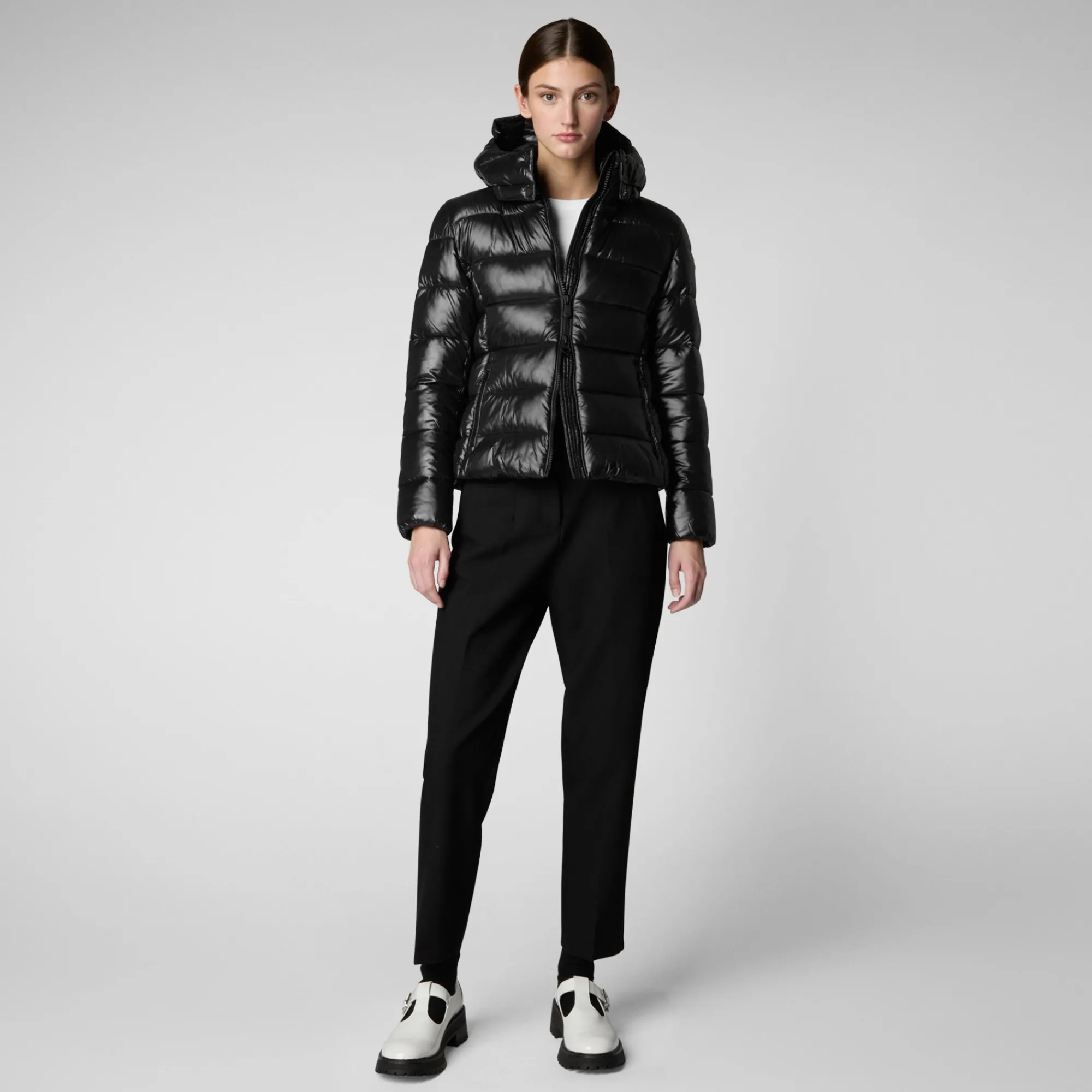 Best Sale Save The Duck Women's Hooded Puffer Jacket Cosmary in Black