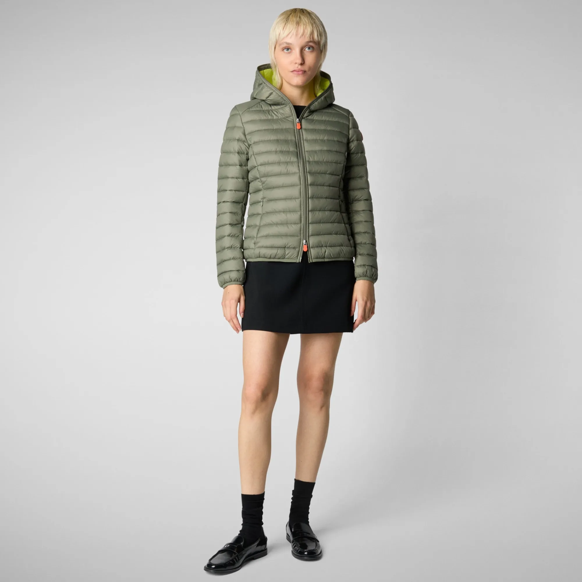 Fashion Save The Duck Women's Hooded Puffer Jacket Daisy in Swamp Green SwampGreen