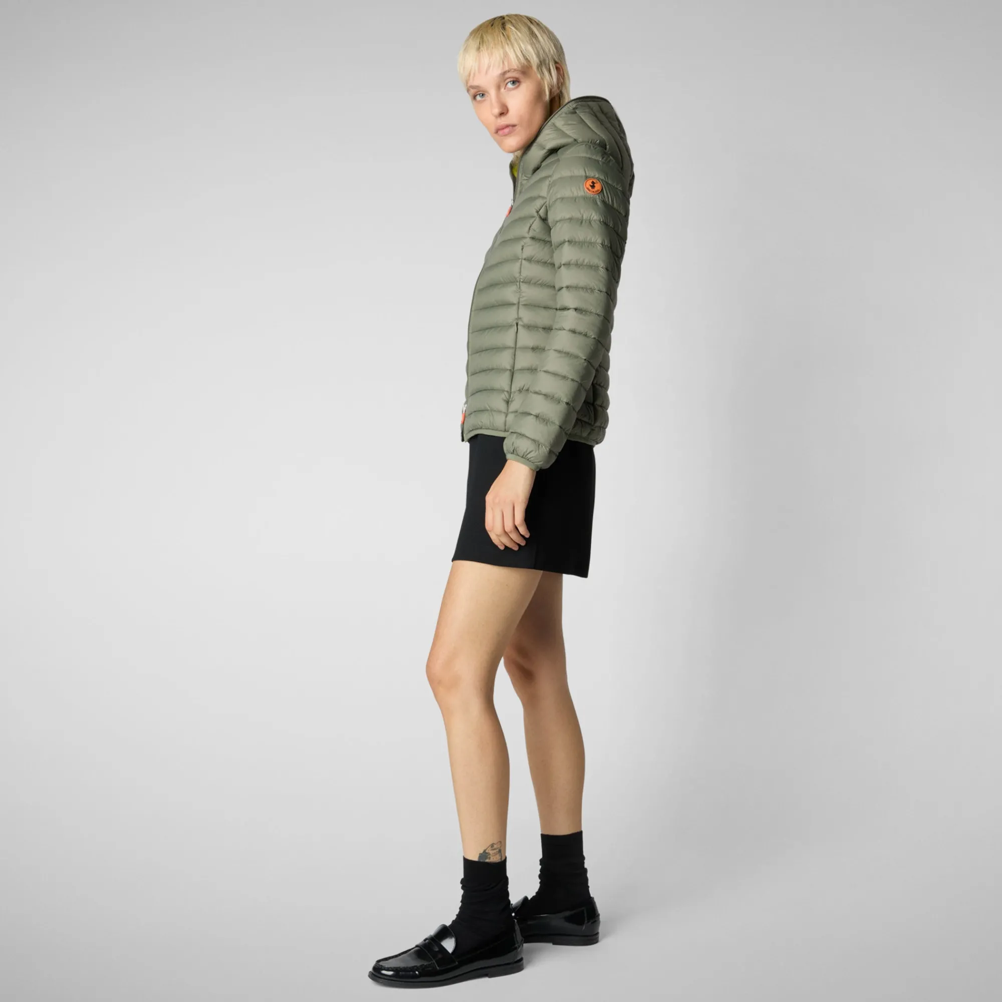 Fashion Save The Duck Women's Hooded Puffer Jacket Daisy in Swamp Green SwampGreen