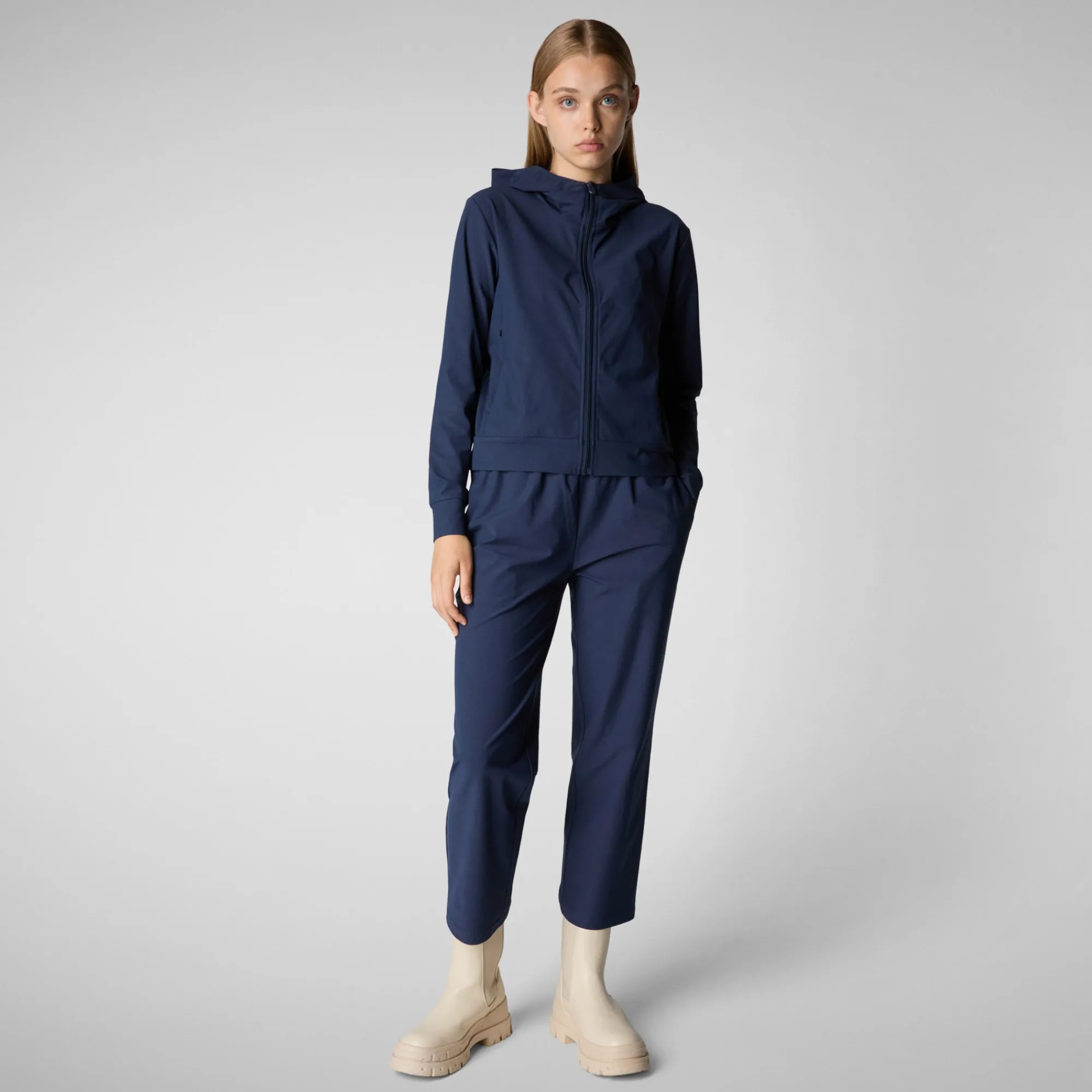Fashion Save The Duck Women's hooded sweatshirt Pear in navy blue NavyBlue