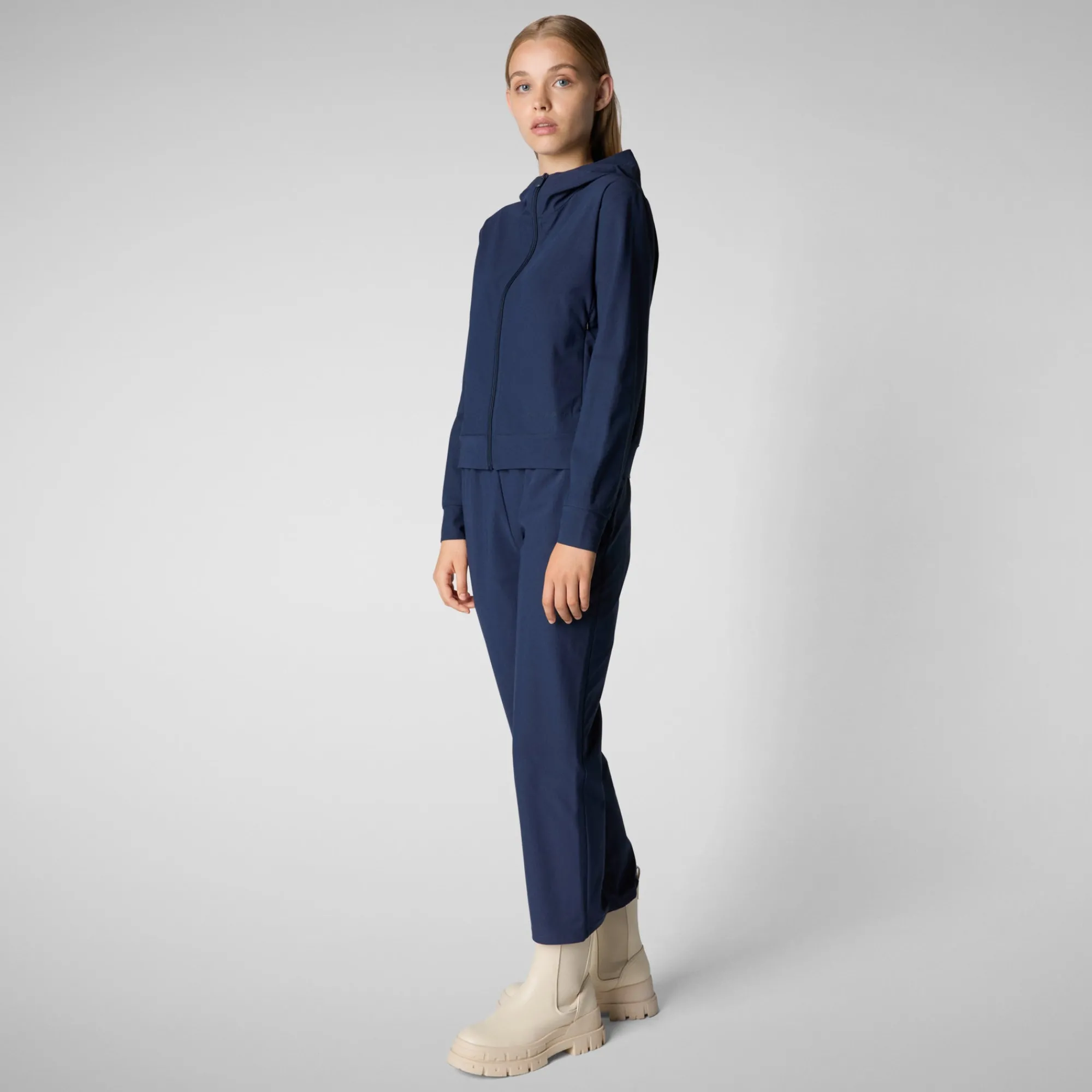 Fashion Save The Duck Women's hooded sweatshirt Pear in navy blue NavyBlue