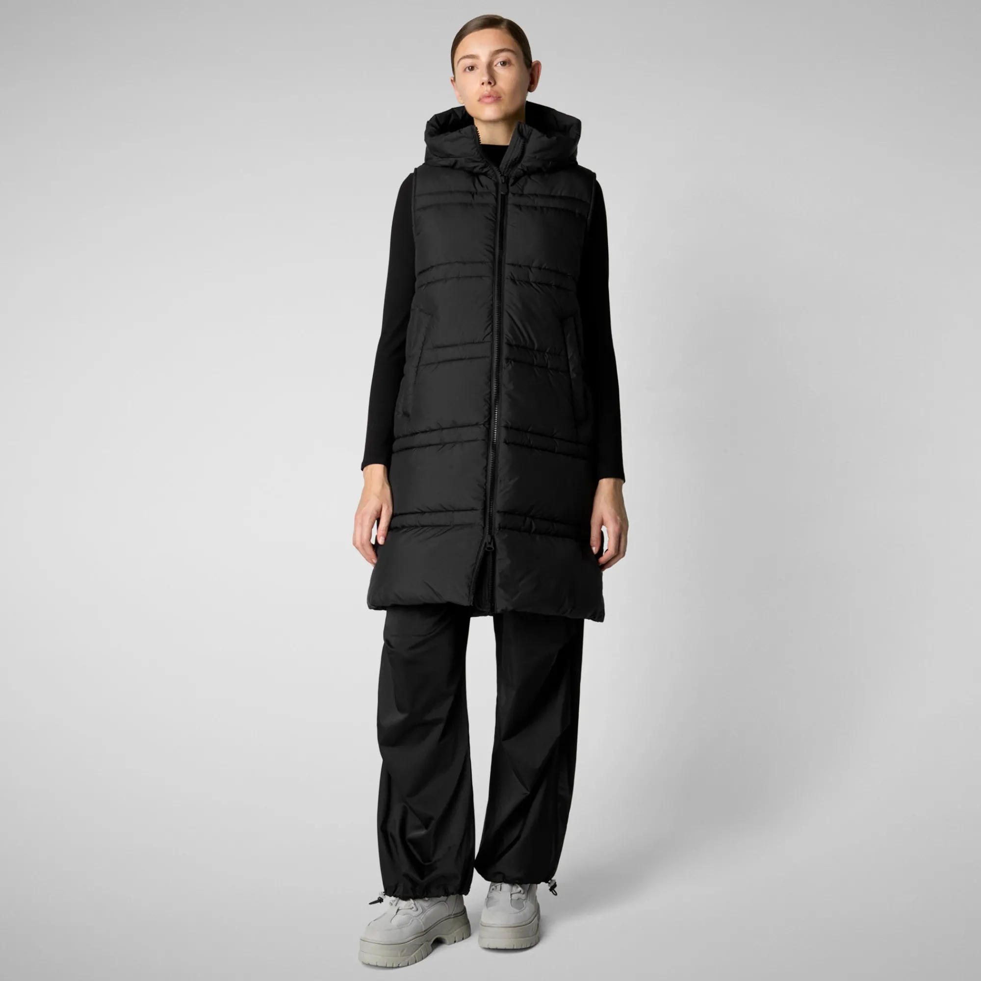 Discount Save The Duck Women's hooded vest Judee in Black
