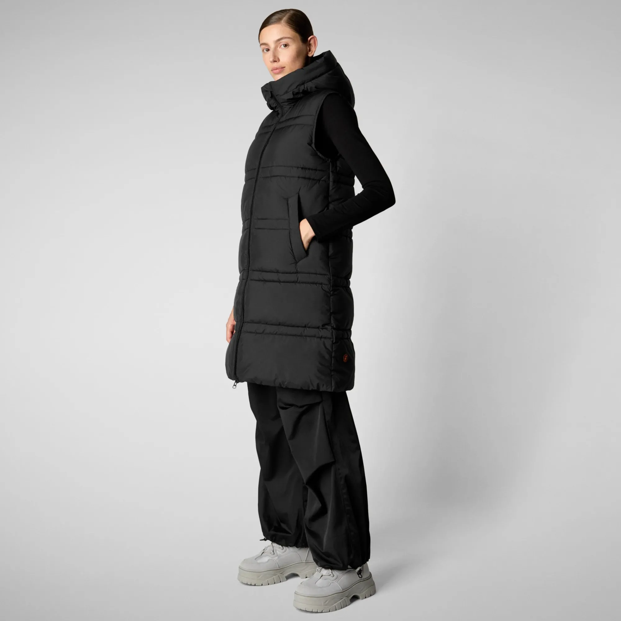 Discount Save The Duck Women's hooded vest Judee in Black