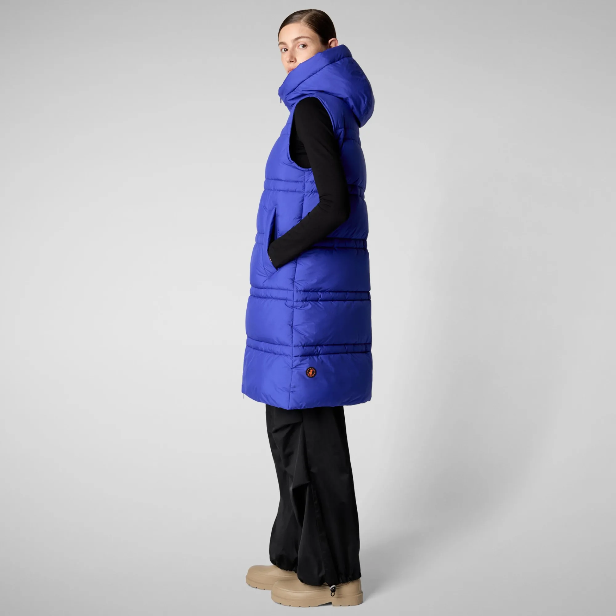 Best Sale Save The Duck Women's hooded vest Judee in gentian blue GentianBlue