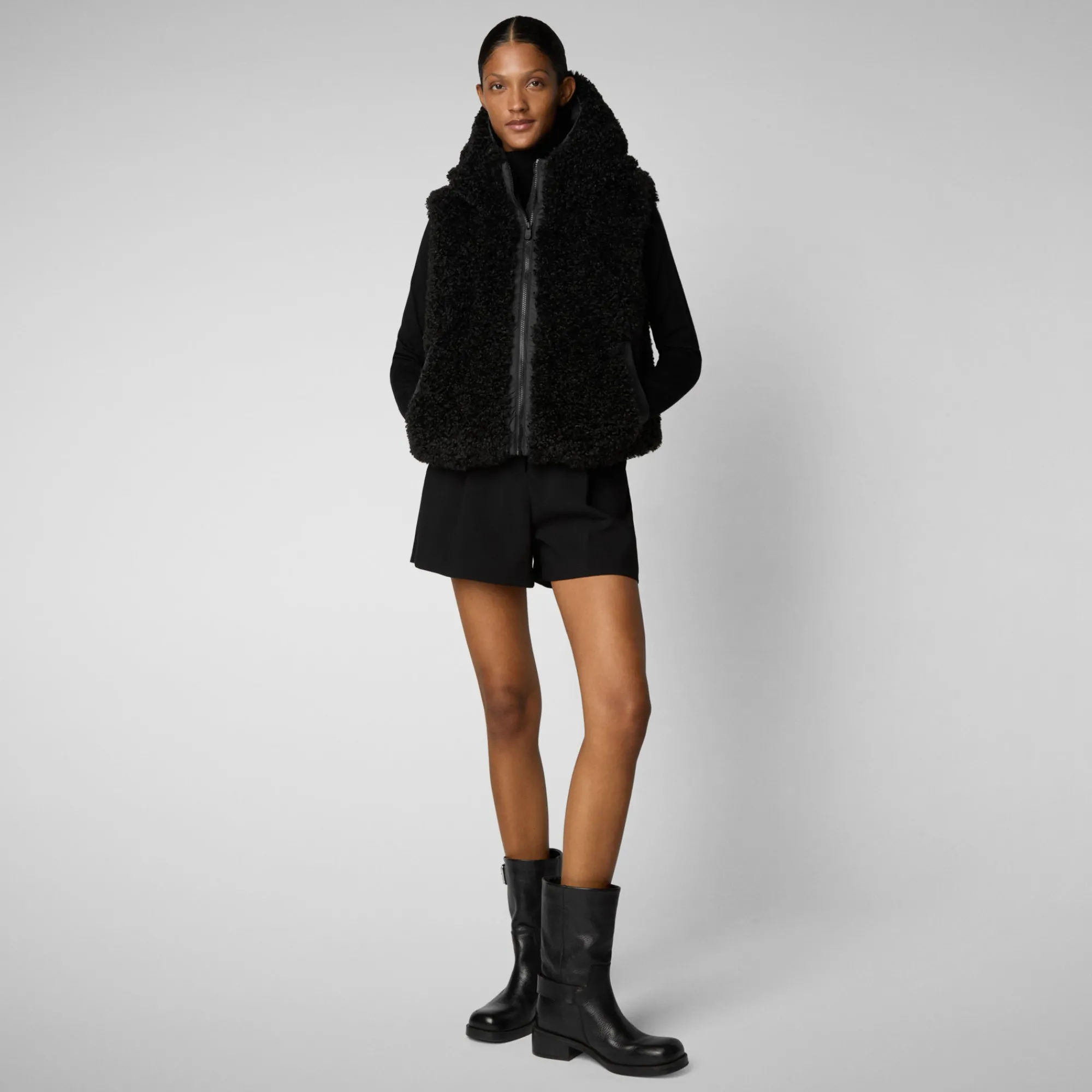 Sale Save The Duck Women's hooded vest Klara in Black