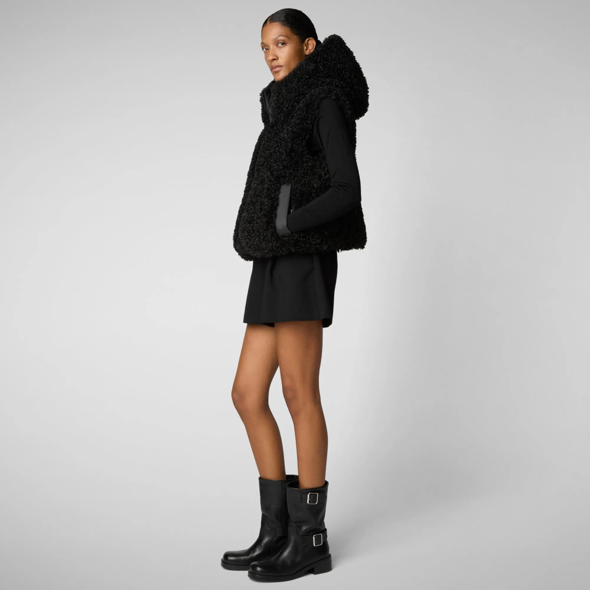 Sale Save The Duck Women's hooded vest Klara in Black