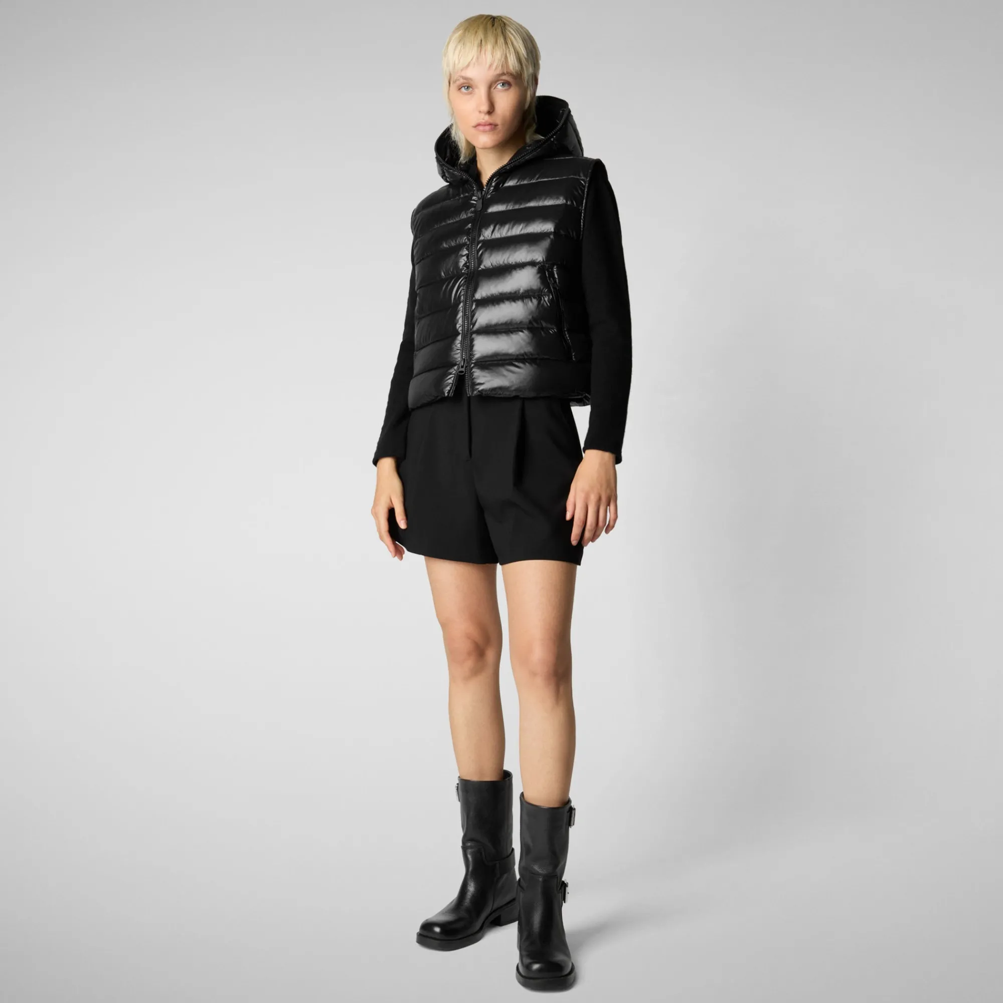 New Save The Duck Women's hooded vest Romina in Black