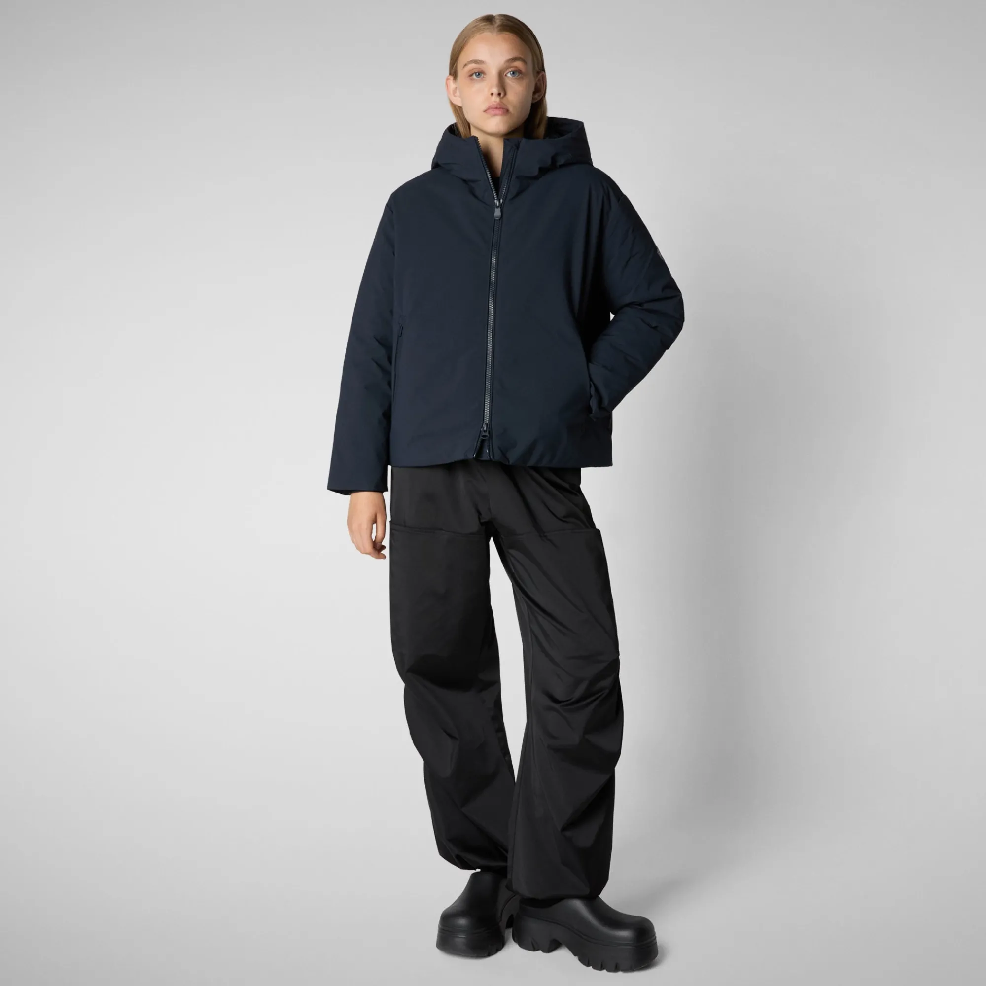 Clearance Save The Duck Women's jacket Aveline in BLUE BLACK