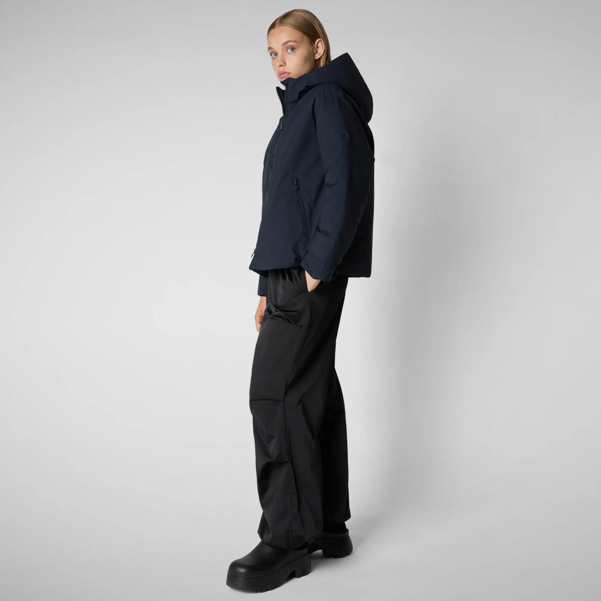 Clearance Save The Duck Women's jacket Aveline in BLUE BLACK