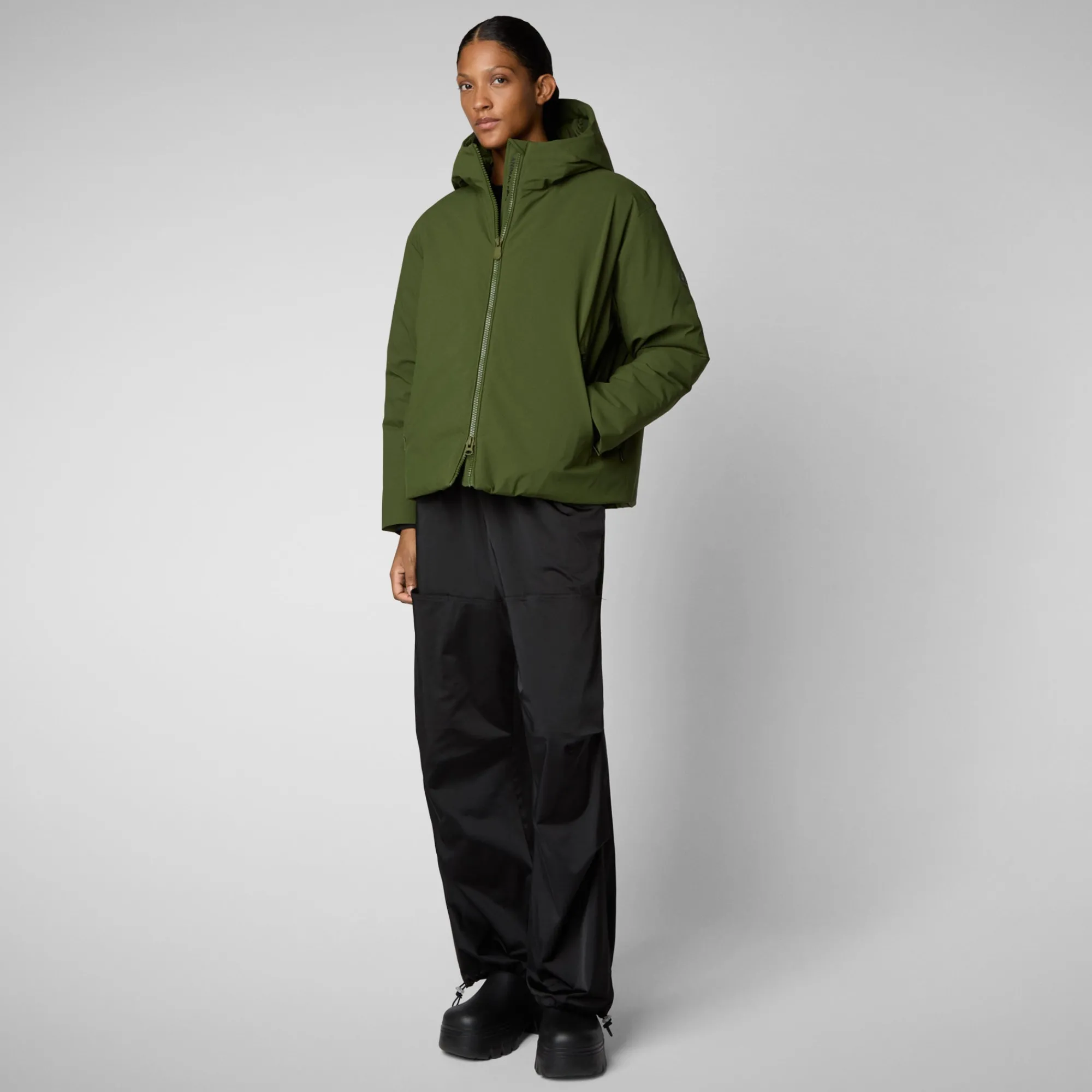 Store Save The Duck Women's jacket Aveline in MOSS GREEN Mossgreen