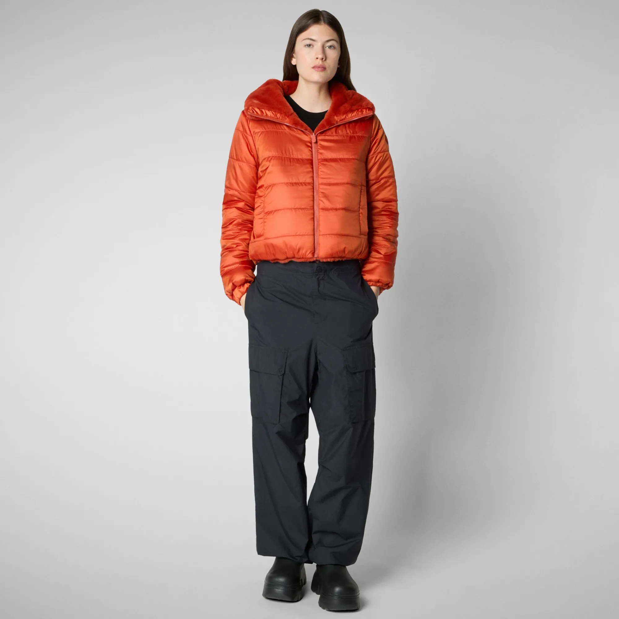 Fashion Save The Duck Women's jacket jeon in maple orange MapleOrange