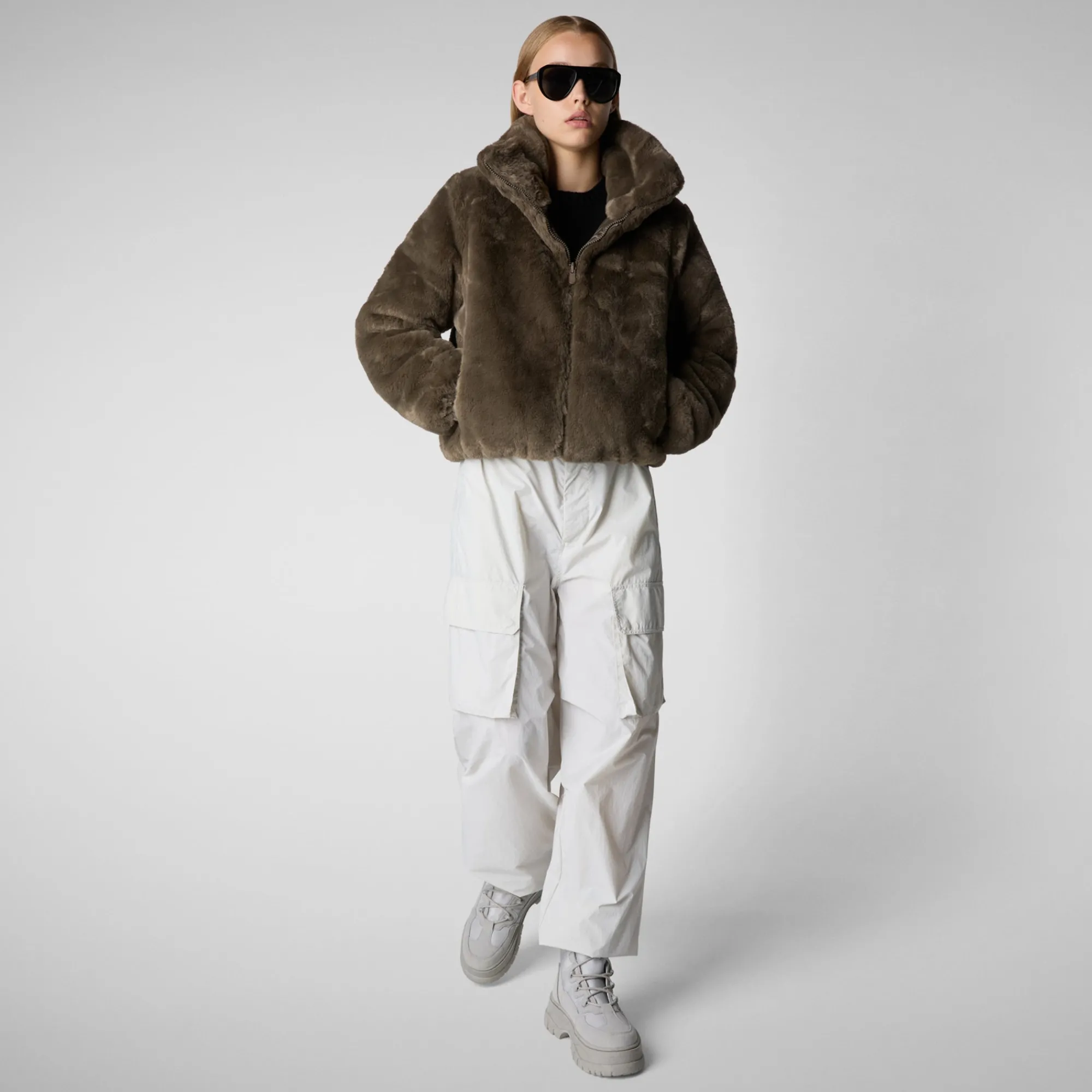 womens_jacket_jeon_in_mud_grey_4-1.webp Hot Save The Duck Women's jacket jeon in mud grey