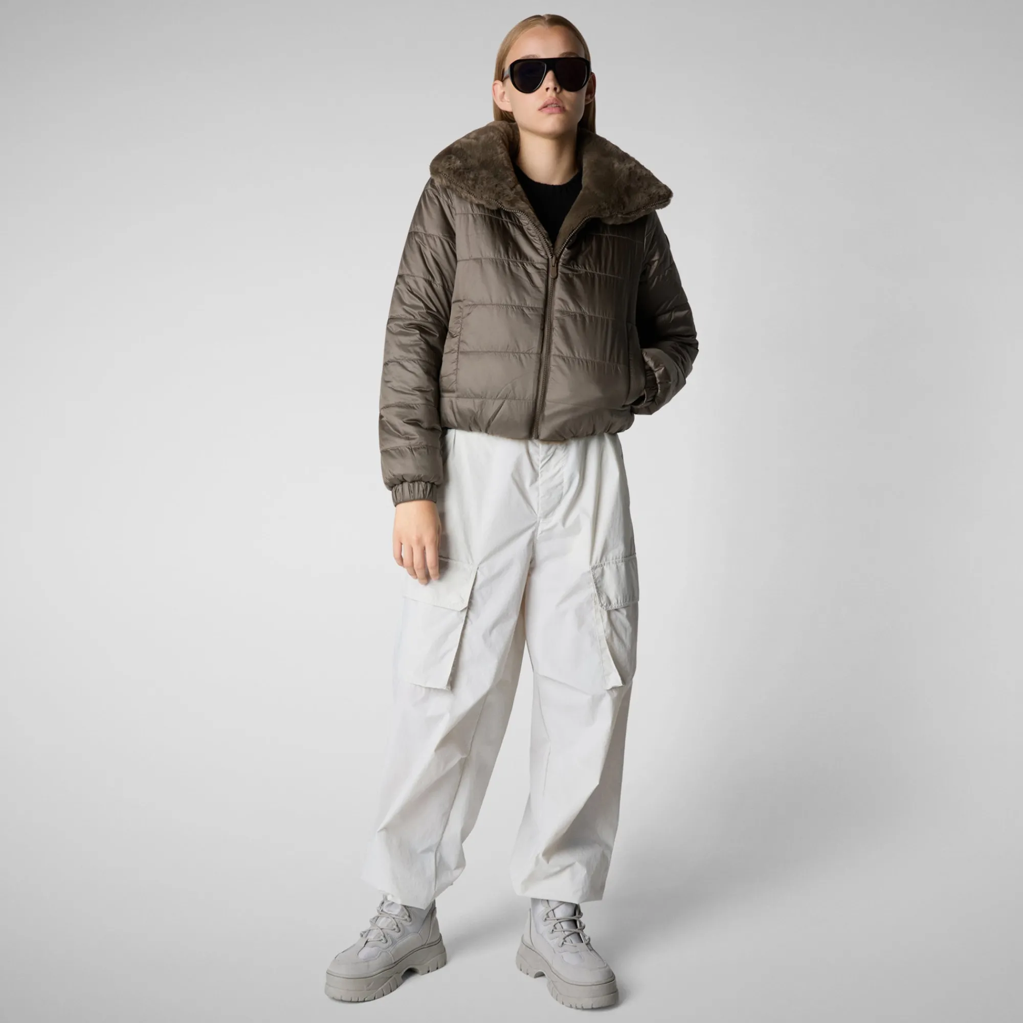 womens_jacket_jeon_in_mud_grey_5-1.webp Hot Save The Duck Women's jacket jeon in mud grey