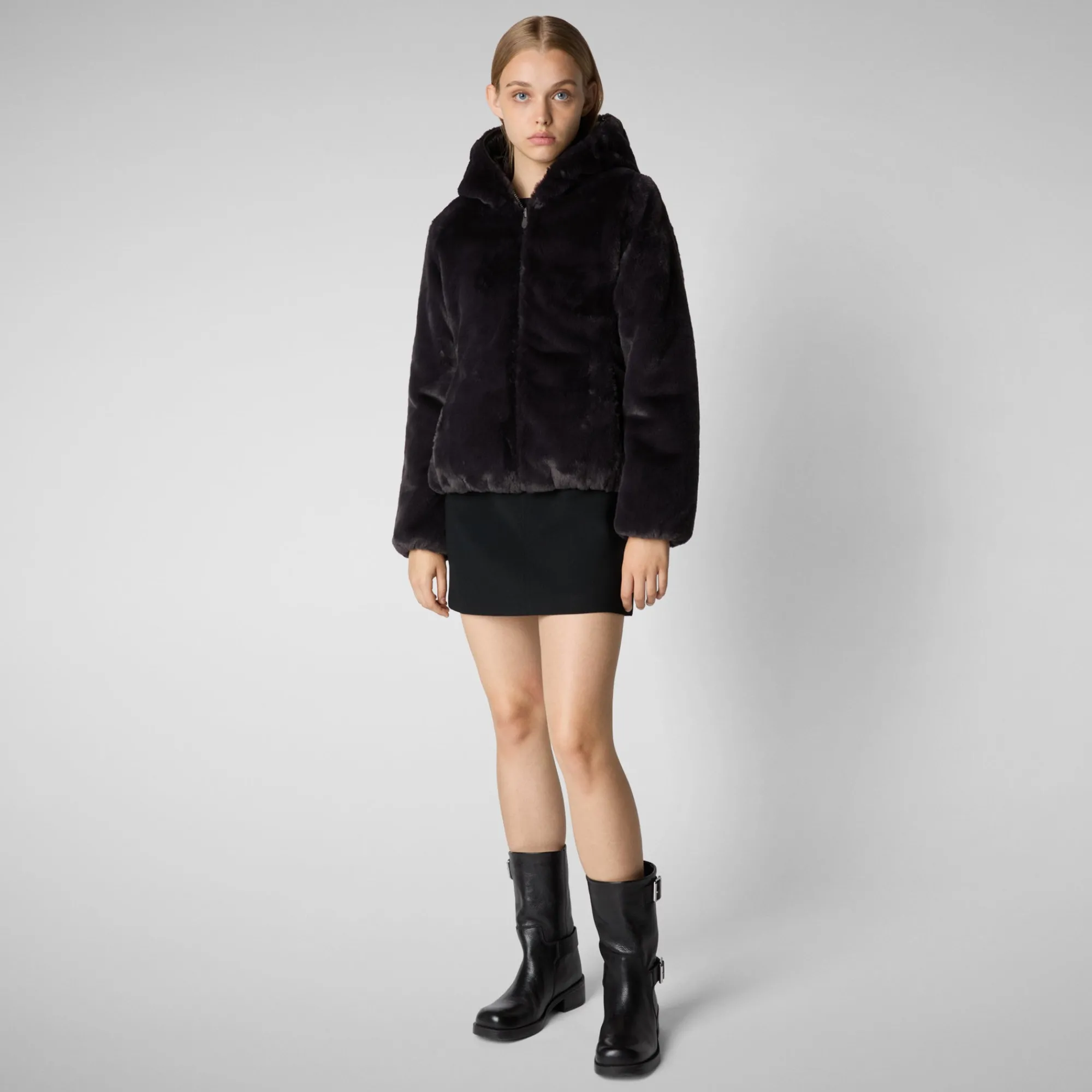 Fashion Save The Duck Women's jacket laila in brown black Brownblack