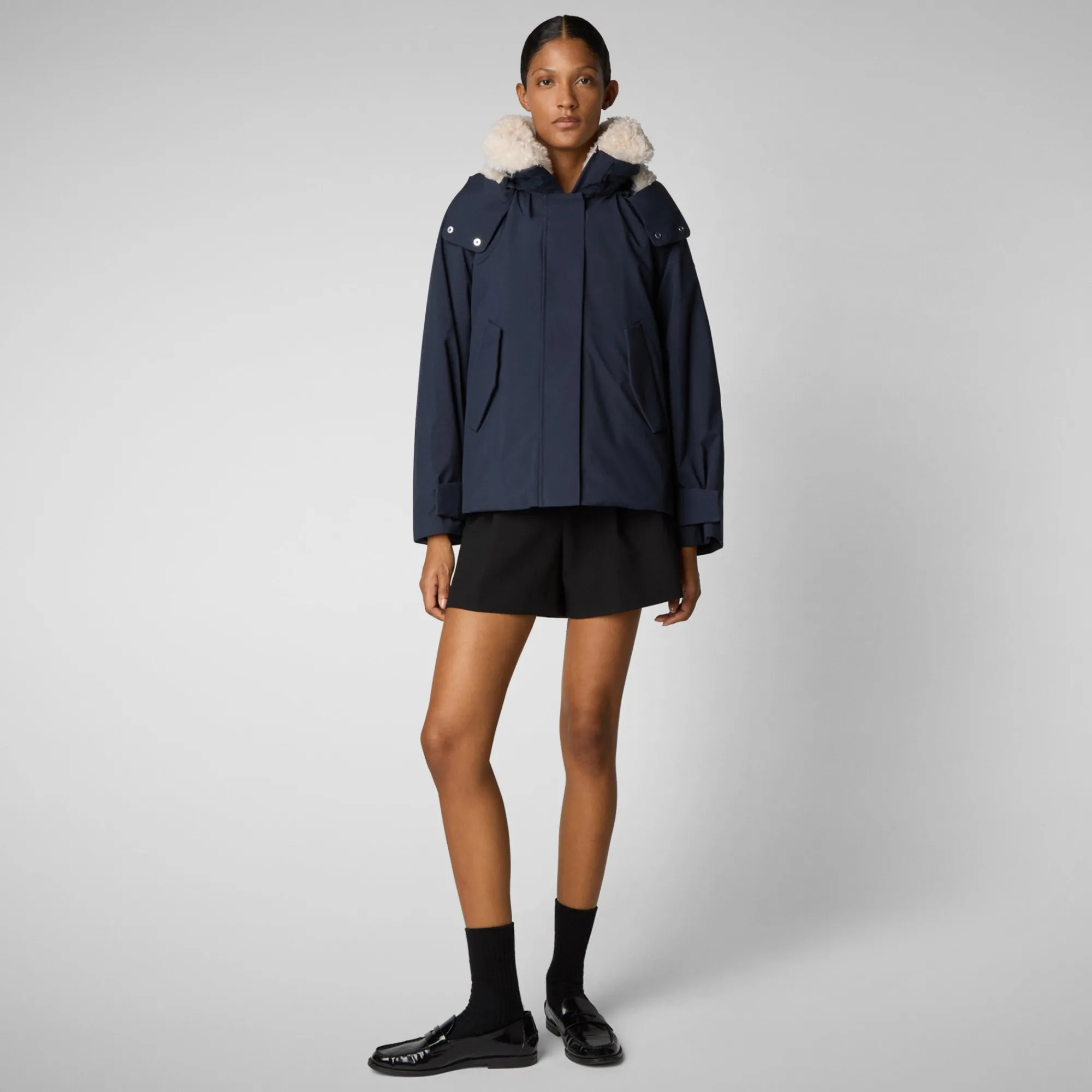 Best Save The Duck Women's jacket Oriane in blue black BlueBlack