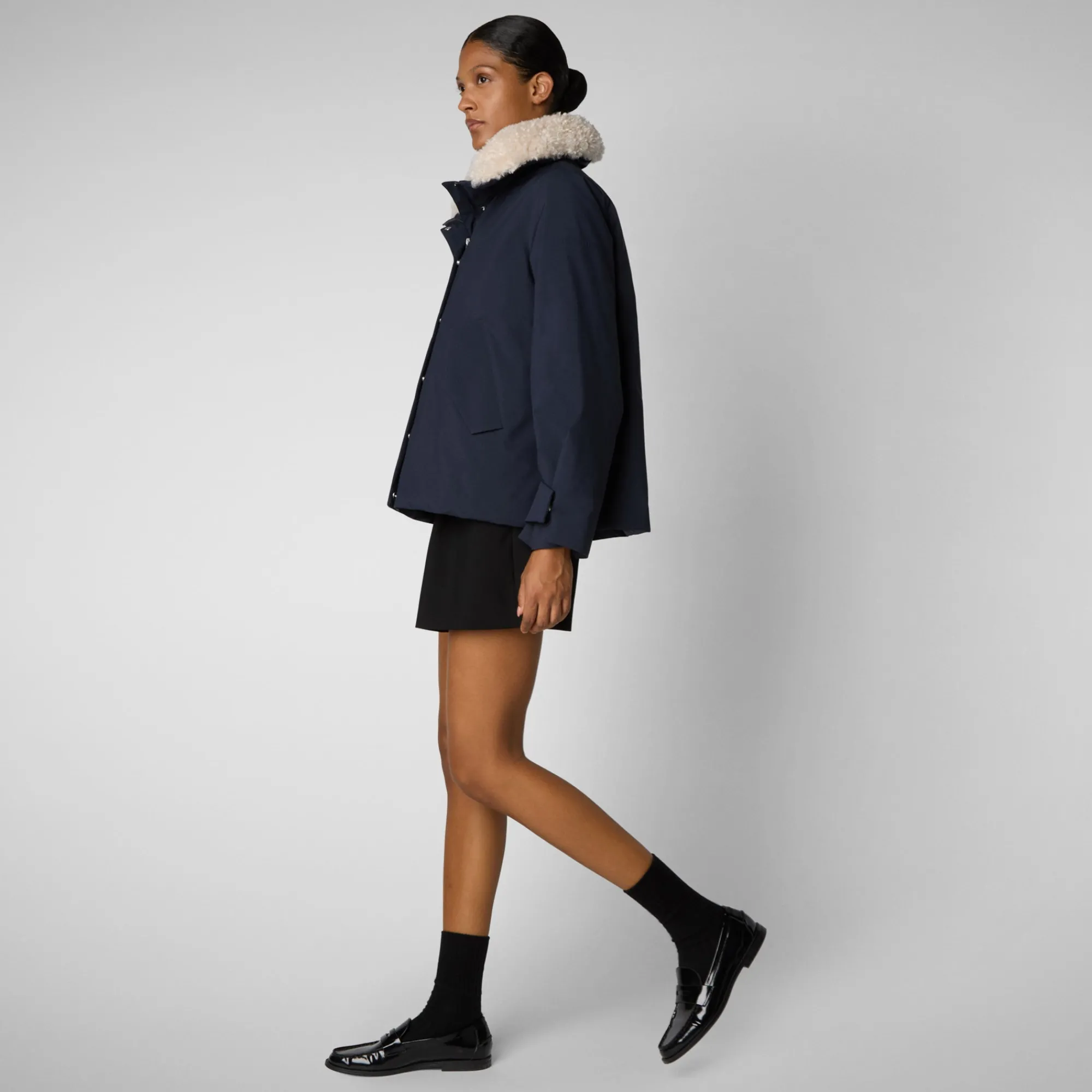 Best Save The Duck Women's jacket Oriane in blue black BlueBlack