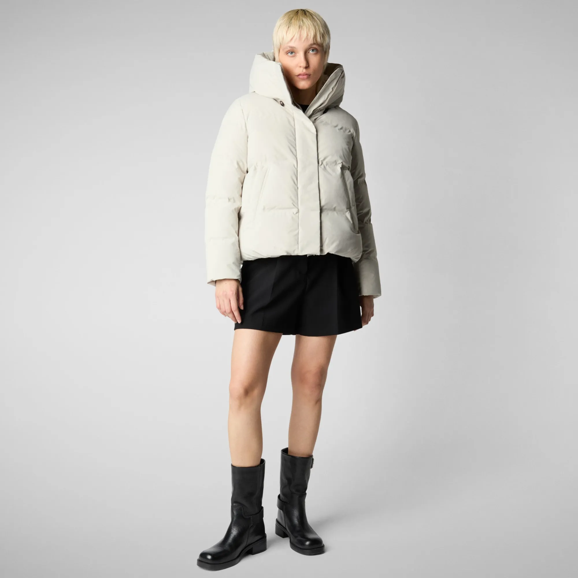 Store Save The Duck Women's parka Calliope in rainy beige RainyBeige