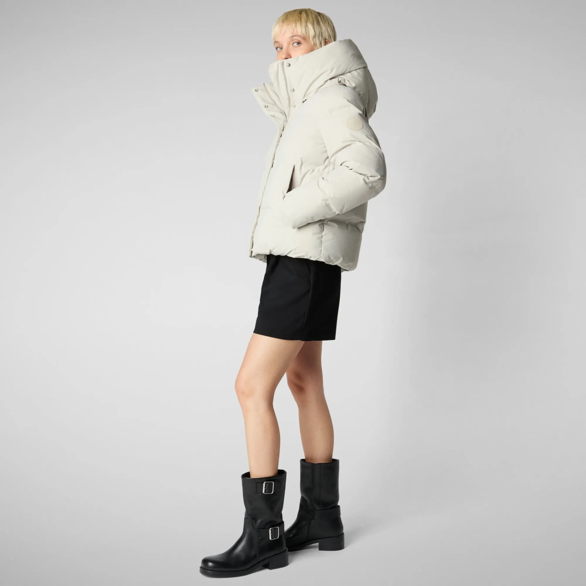 Store Save The Duck Women's parka Calliope in rainy beige RainyBeige
