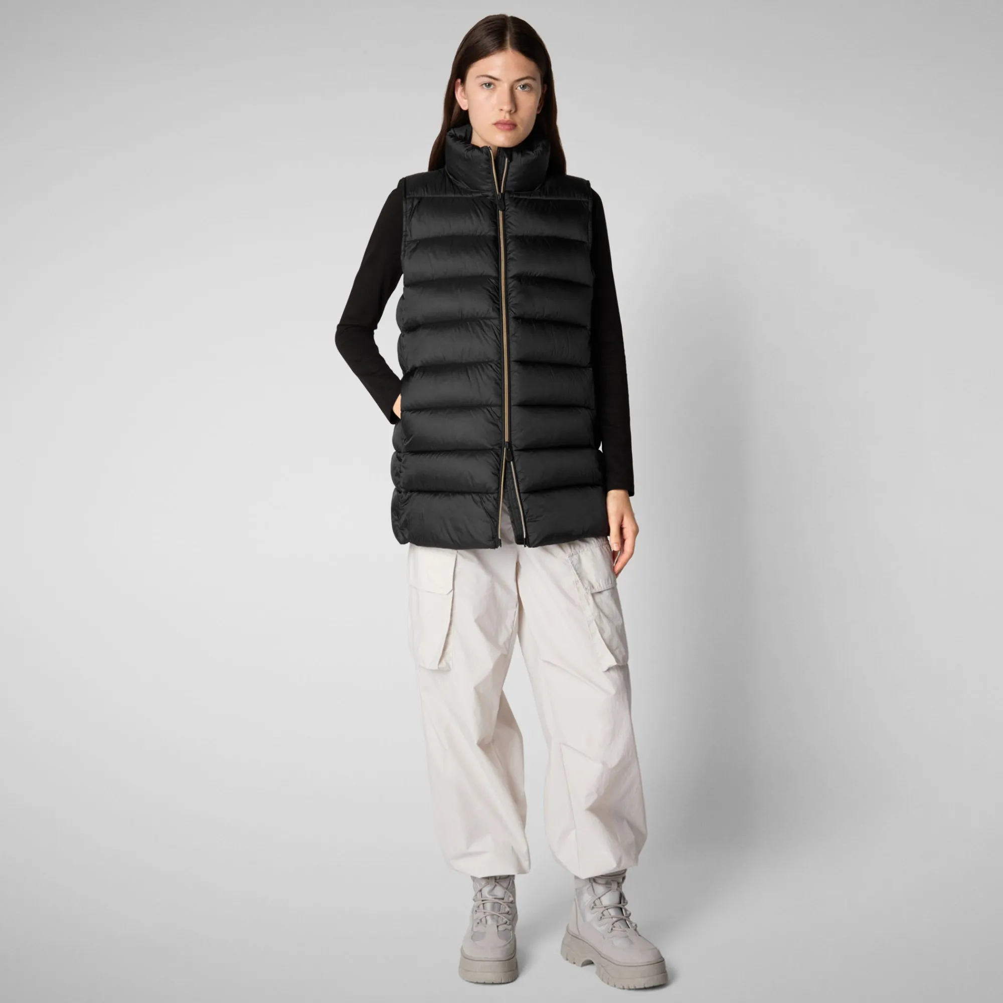 Clearance Save The Duck Women's quilted vest Coral in Black
