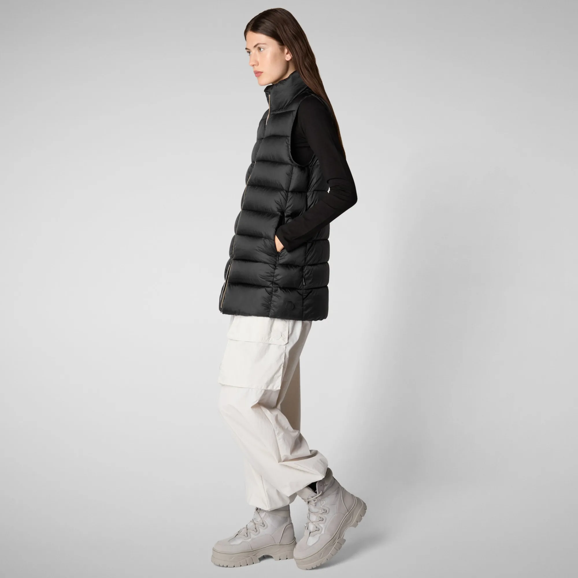 Clearance Save The Duck Women's quilted vest Coral in Black