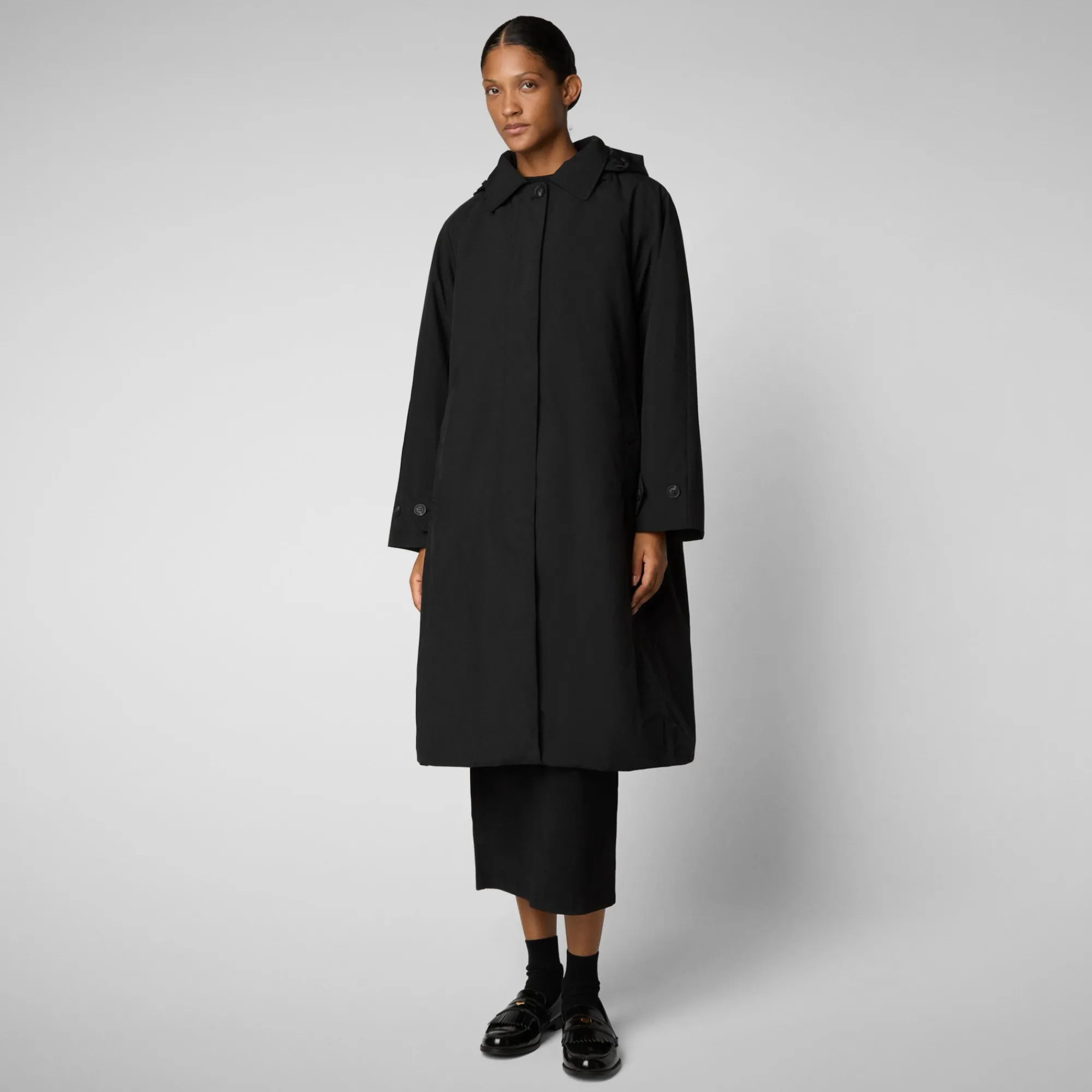 Fashion Save The Duck Women's Raincoat Zoey in Black