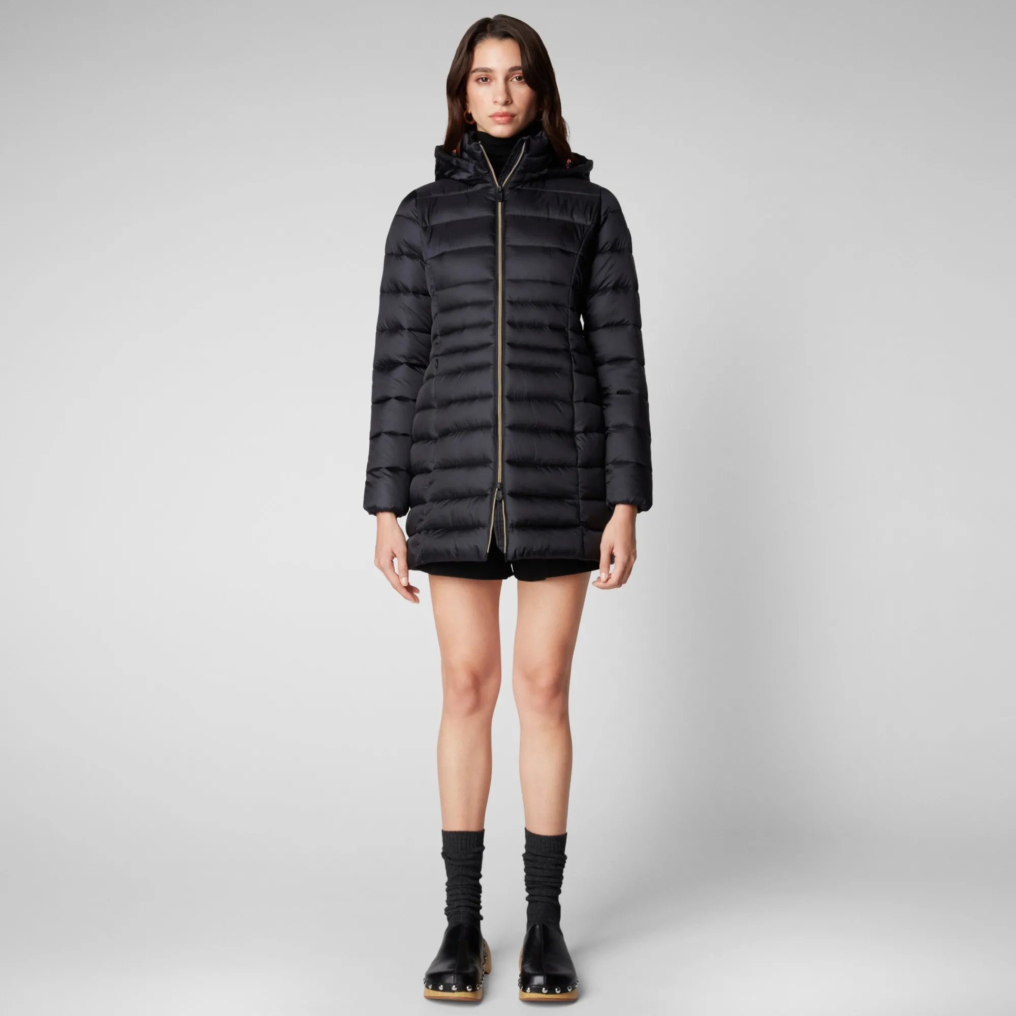 Best Sale Save The Duck Women's Reese Hooded Puffer Coat in Black