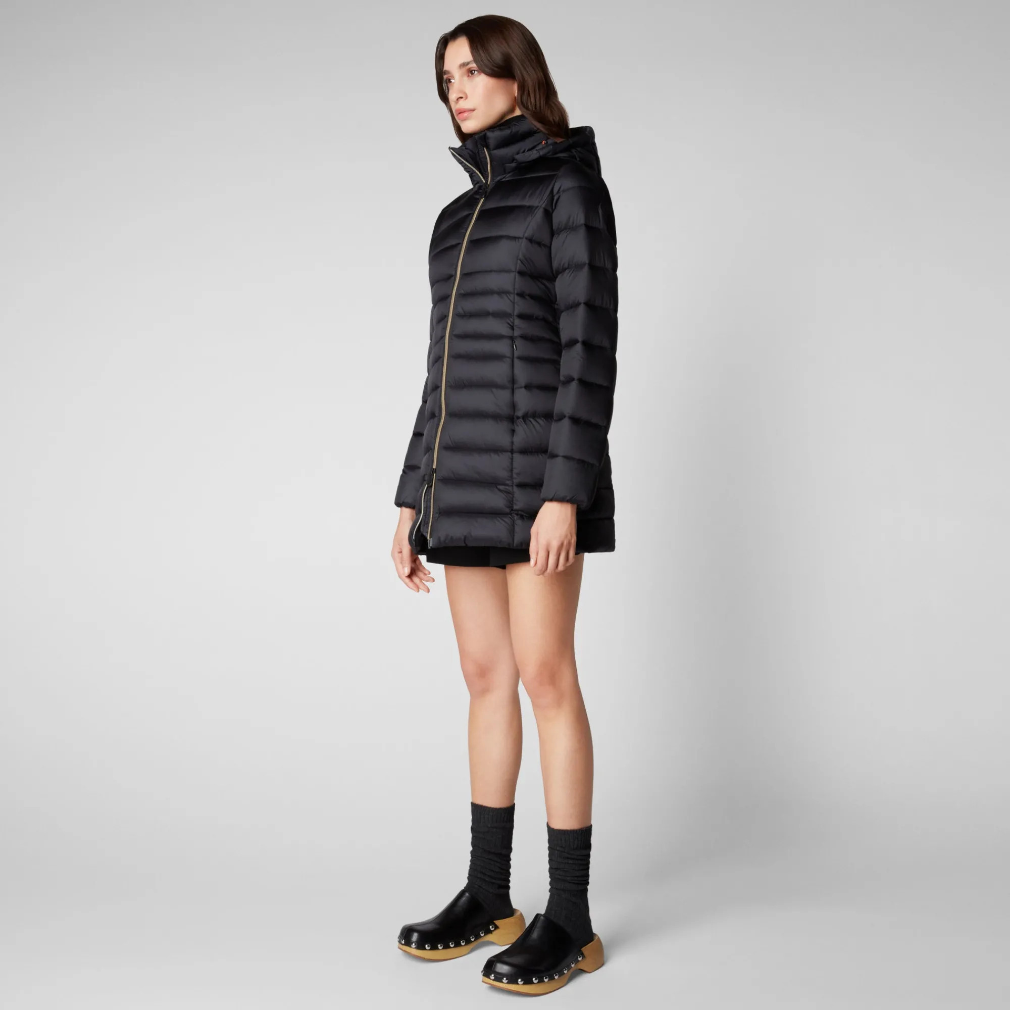 Best Sale Save The Duck Women's Reese Hooded Puffer Coat in Black