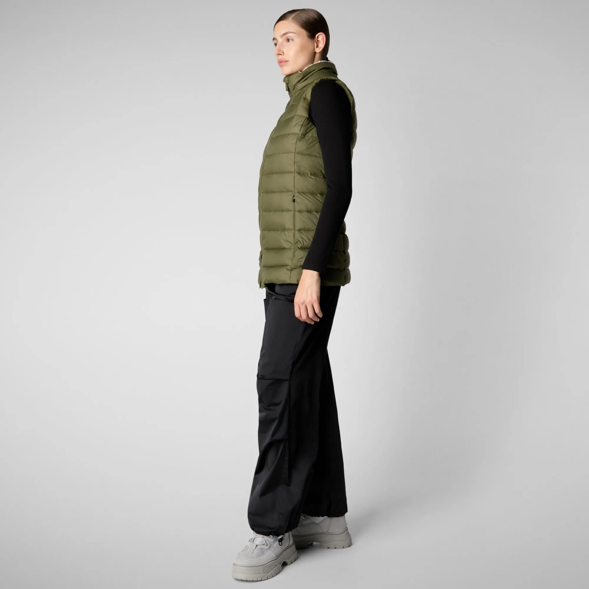 Online Save The Duck Women's vest norah in dusty olive DustyOlive